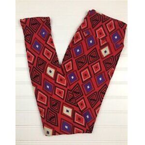 NWT LulaRoe OS Leggings Halloween Red black Argyle diamond Bats Witchy Holiday